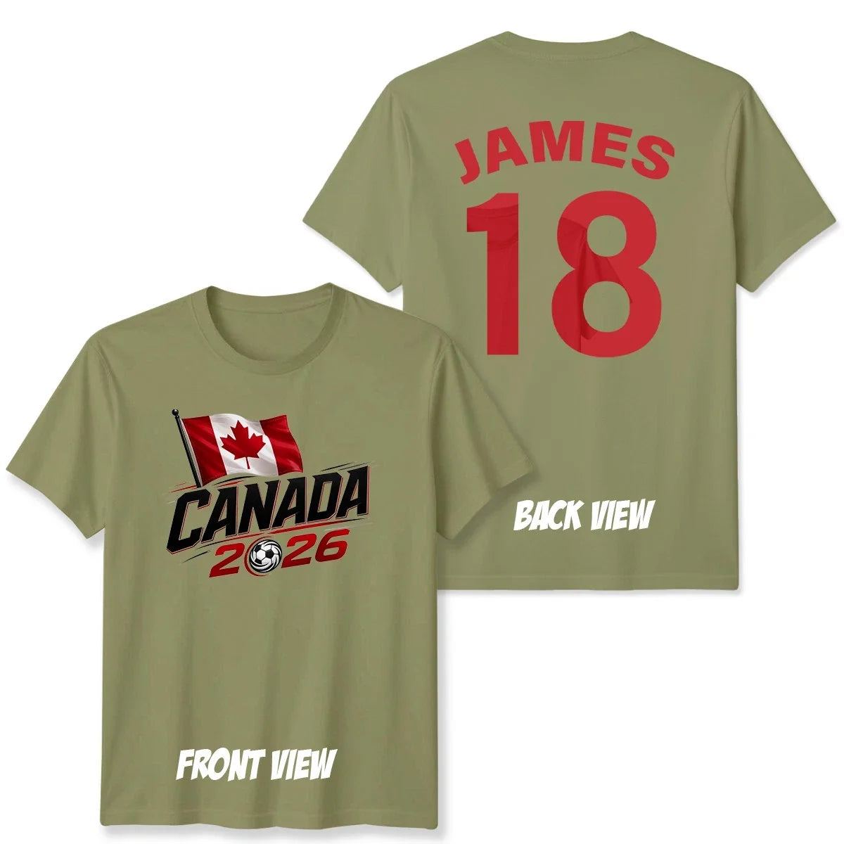 Canada Personalized Custom Name And Number Unisex T Shirt Football Fan Top Unisex T-shirt, Sweatshirt, Hoodie, Long Sleeve Tee - T-Shirt, Sweatshirt, Hoodie
