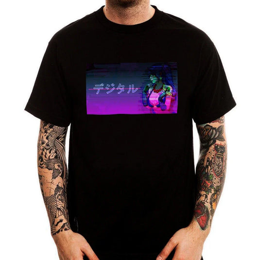 Anime Girl Japanese Vaporwave Aesthetic Printed Cotton Men's T-shirt Top Tee Unisex T-shirt, Sweatshirt, Hoodie, Long Sleeve Tee - T-Shirt, Sweatshirt, Hoodie