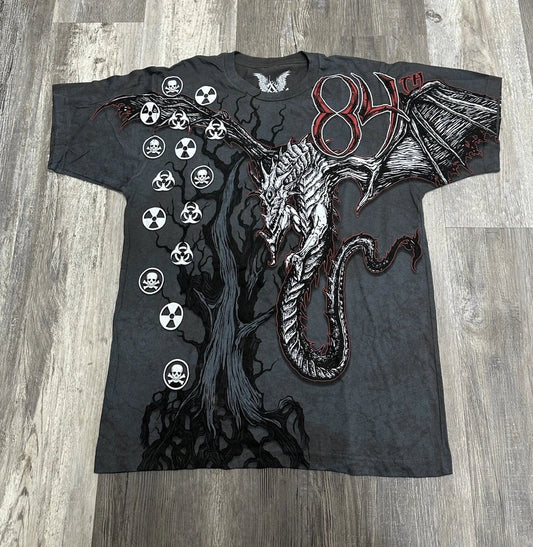 Apprime 84th AOP Y2K Style Grunge Dragon Shirt Sz M Street Wear Unisex T-shirt, Sweatshirt, Hoodie, Long Sleeve Tee - T-Shirt, Sweatshirt, Hoodie