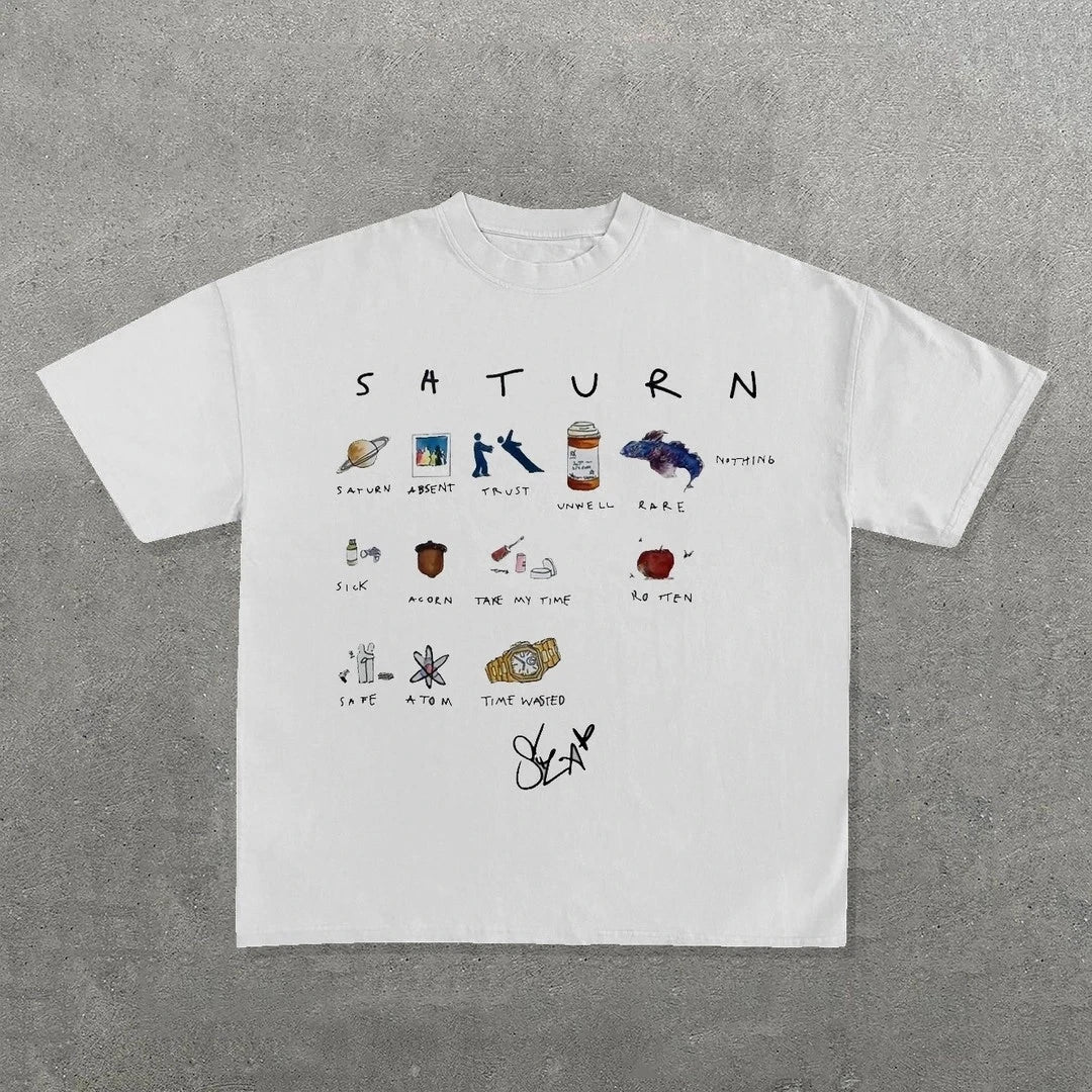 SZA Saturn R&B Artist Graphic T Shirt Cotton Print Streetwear Y2K Unisex S-3XL Unisex T-shirt, Sweatshirt, Hoodie, Long Sleeve Tee - T-Shirt, Sweatshirt, Hoodie