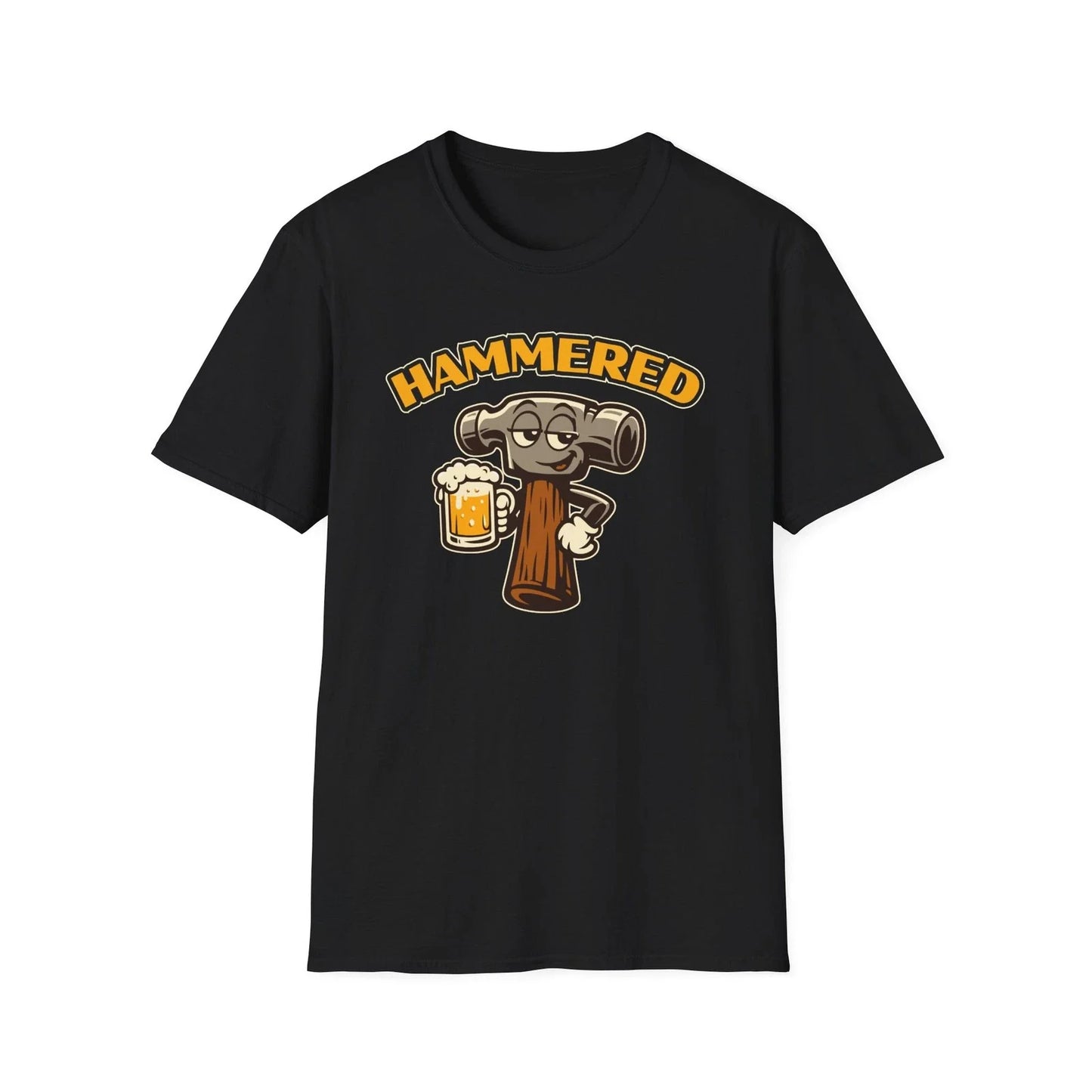Hammered  Funny Beer Hammer Retro Cartoon Shirt | Dad Joke | Drinking Humor Unisex T-shirt, Sweatshirt, Hoodie, Long Sleeve Tee - T-Shirt, Sweatshirt, Hoodie