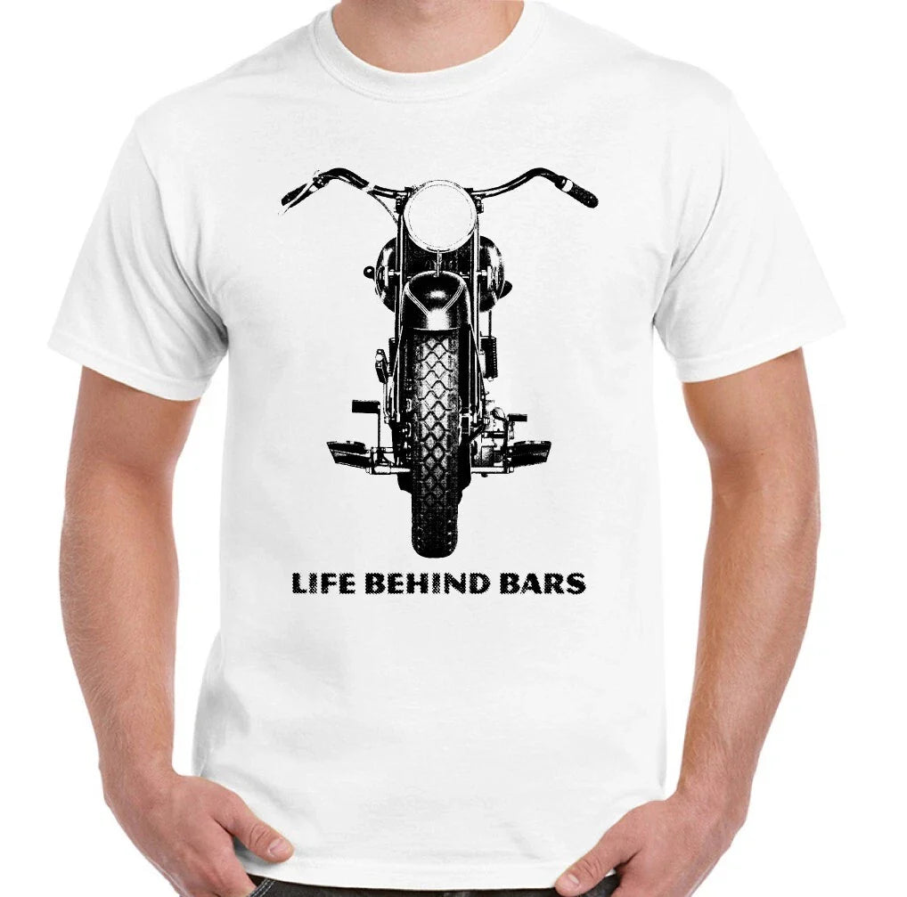 Biker T-Shirt Mens Funny Life Behind Bars Motorbike Motorcycle Unisex T-shirt, Sweatshirt, Hoodie, Long Sleeve Tee - T-Shirt, Sweatshirt, Hoodie