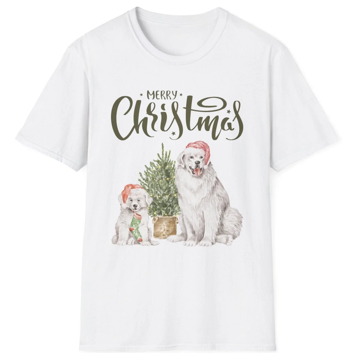 Merry Christmas Great Pyrenees Dogs T-Shirt | Cute Dog Lovers Holiday Shirt Gift Unisex T-shirt, Sweatshirt, Hoodie, Long Sleeve Tee - T-Shirt, Sweatshirt, Hoodie
