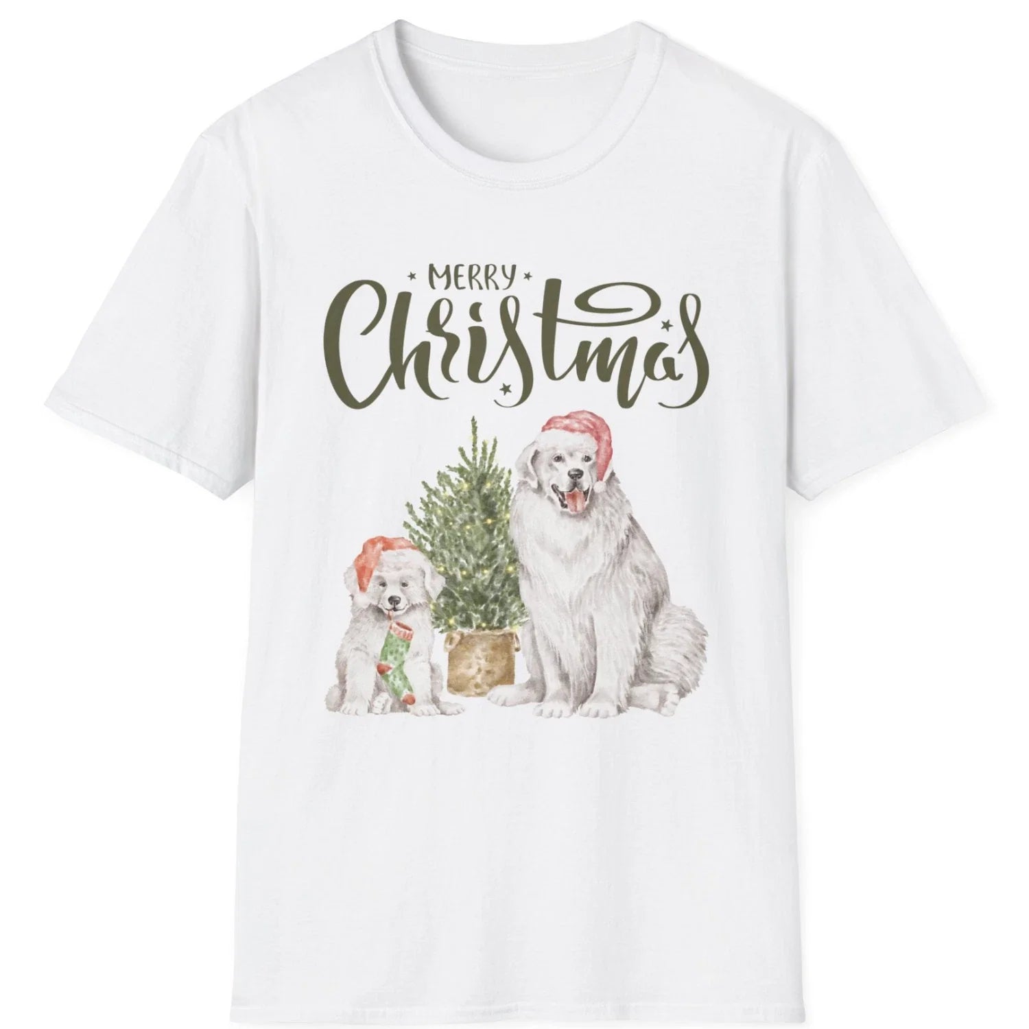 Merry Christmas Great Pyrenees Dogs T-Shirt | Cute Dog Lovers Holiday Shirt Gift Unisex T-shirt, Sweatshirt, Hoodie, Long Sleeve Tee - T-Shirt, Sweatshirt, Hoodie