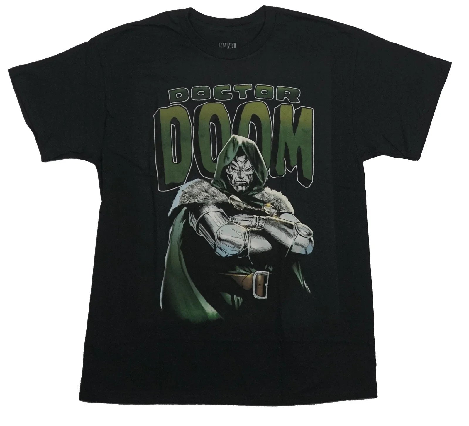 Doctor Doom  Mens T-Shirt - Arms Crossed Powerful Under Logo Unisex T-shirt, Sweatshirt, Hoodie, Long Sleeve Tee - T-Shirt, Sweatshirt, Hoodie
