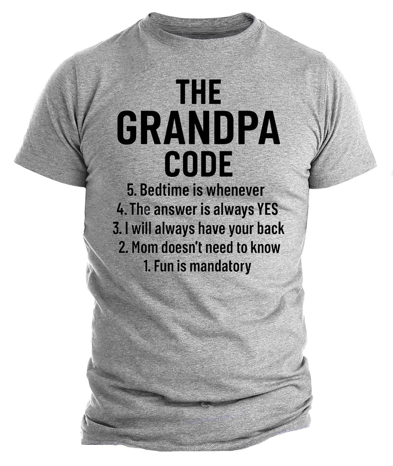 Grandpa Code T-Shirt  Funny Rules Tee for Grandfathers  Humor Graphic Shirt Unisex T-shirt, Sweatshirt, Hoodie, Long Sleeve Tee - T-Shirt, Sweatshirt, Hoodie