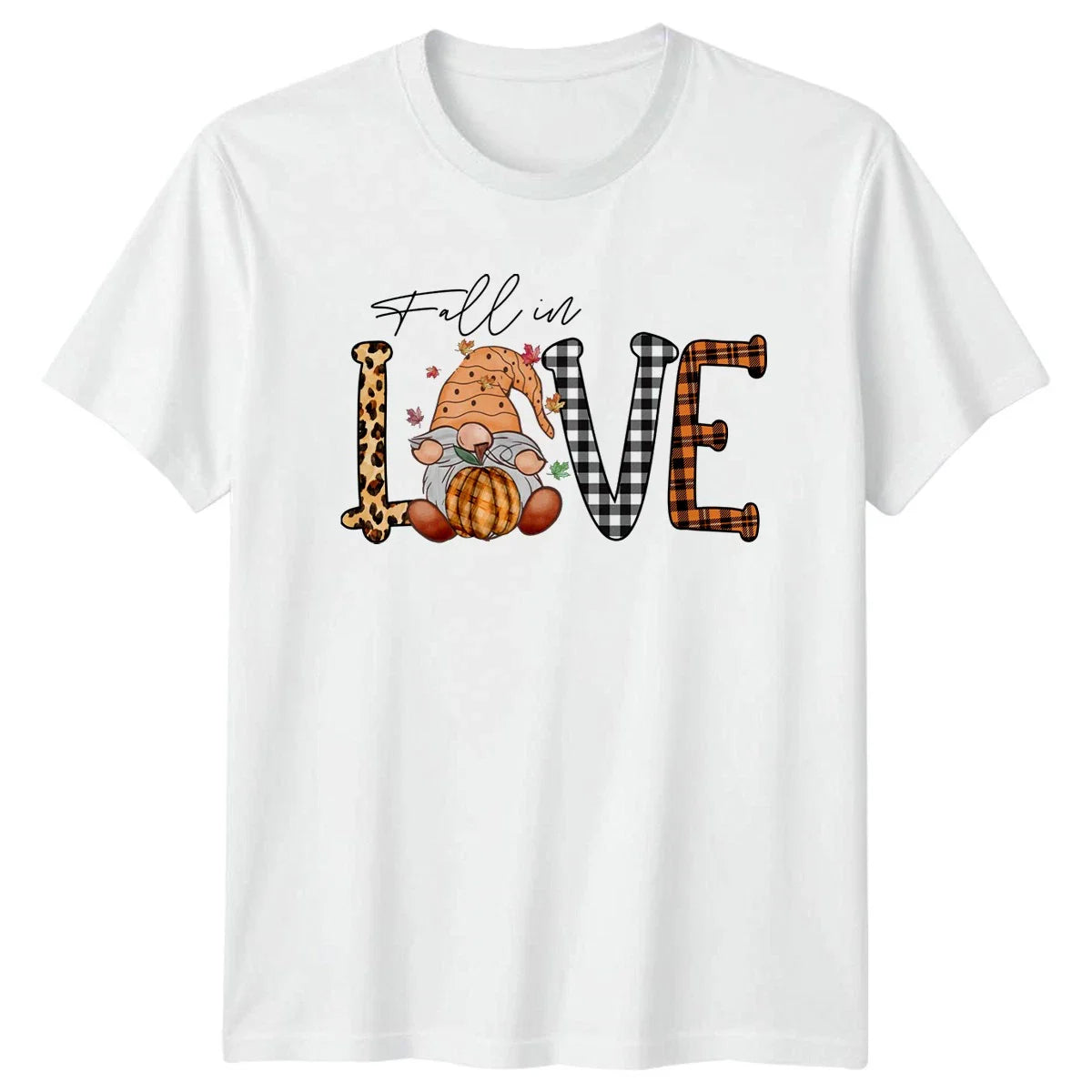 Fall In Love T-Shirt Pumpkin Gnome Fall Autumn Gift For Him And Her Unisex T-shirt, Sweatshirt, Hoodie, Long Sleeve Tee - T-Shirt, Sweatshirt, Hoodie