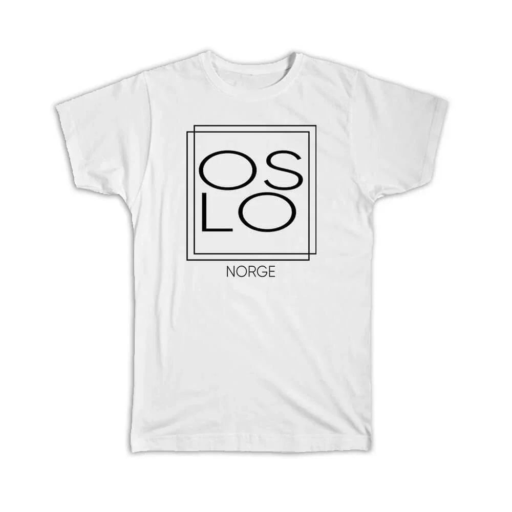 Gift T-Shirt : OSLO Norway Square Modern Minimalist Font Unisex T-shirt, Sweatshirt, Hoodie, Long Sleeve Tee - T-Shirt, Sweatshirt, Hoodie