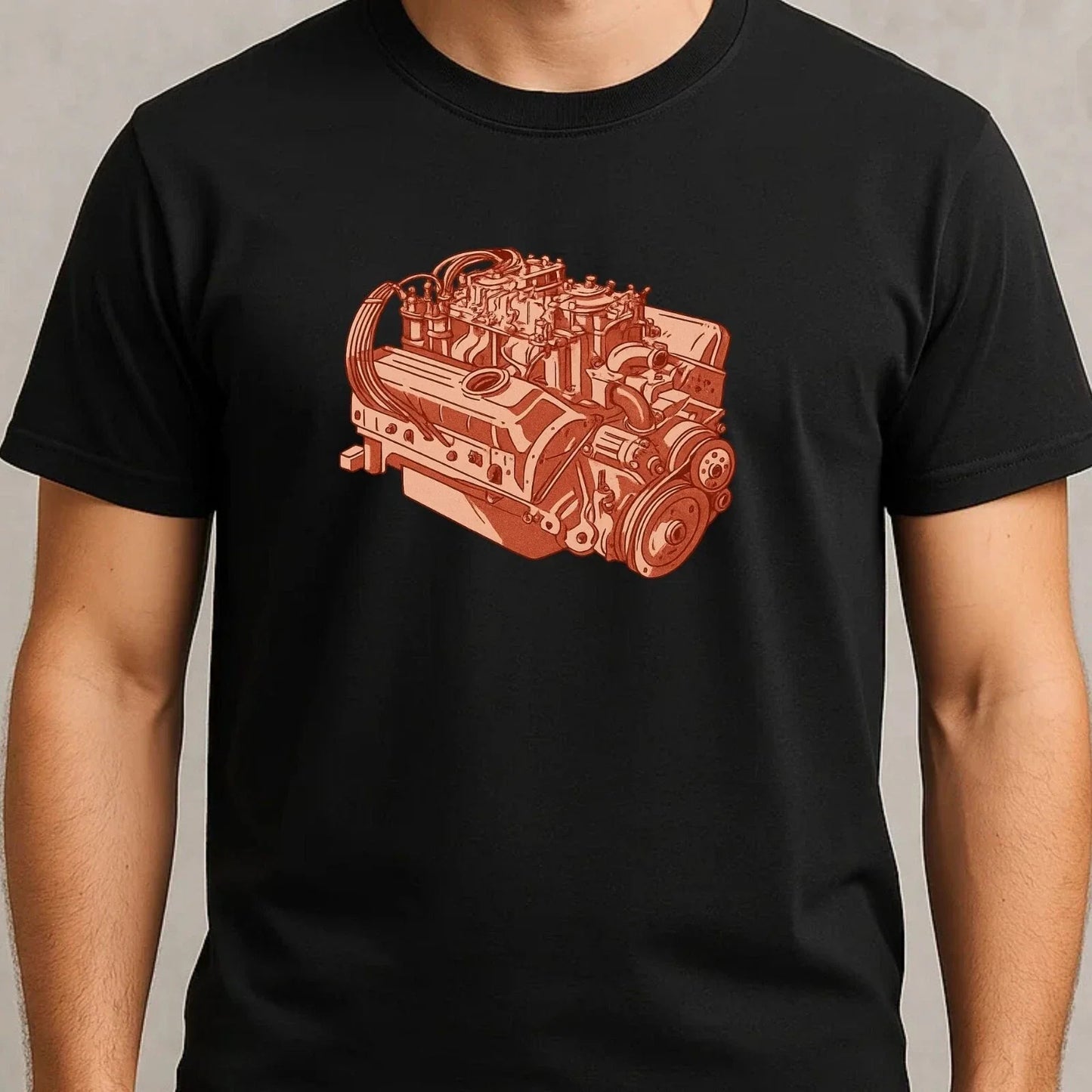 Men's Realistic Engine Technology Motif Cotton T-Shirt Size S to 5XL Unisex T-shirt, Sweatshirt, Hoodie, Long Sleeve Tee - T-Shirt, Sweatshirt, Hoodie