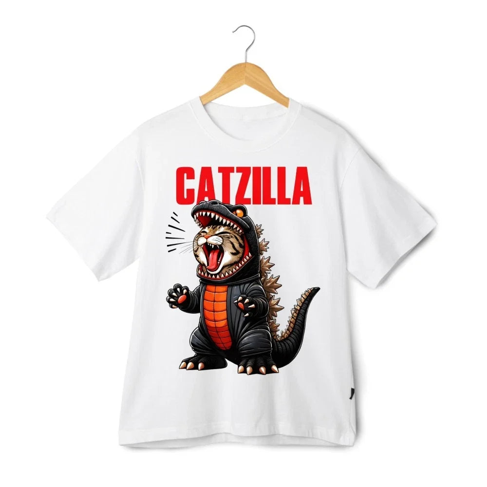 Catzilla Shirt Funny Cat Monster Parody Graphic T-Shirt Cat Lover Streetwear Tee Unisex T-shirt, Sweatshirt, Hoodie, Long Sleeve Tee - T-Shirt, Sweatshirt, Hoodie