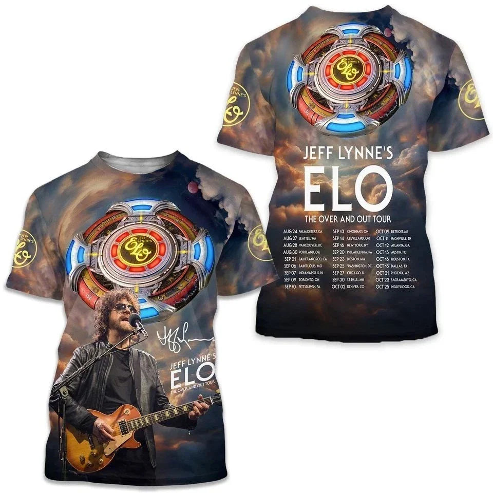 Jeff Lynne ELO The Over and Out Tour Shirt Cool 3D T-shirt MR671 Unisex T-shirt, Sweatshirt, Hoodie, Long Sleeve Tee - T-Shirt, Sweatshirt, Hoodie