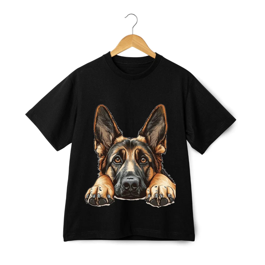 German Shepherd T-Shirt - Unisex Cute Dog Face Cartoon Graphic Pet Tee Unisex T-shirt, Sweatshirt, Hoodie, Long Sleeve Tee - T-Shirt, Sweatshirt, Hoodie