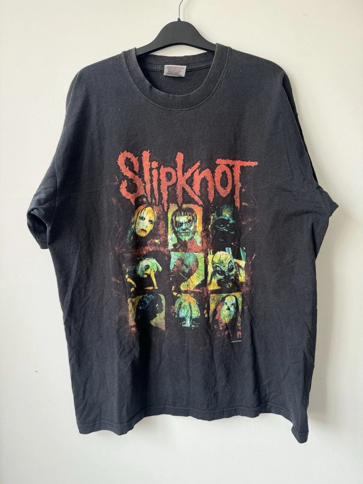 Vintage Slipknot 2001 Iowa Masks Mens Large T Shirt Y2K Heavy Metal Band Tee Unisex T-shirt, Sweatshirt, Hoodie, Long Sleeve Tee - T-Shirt, Sweatshirt, Hoodie