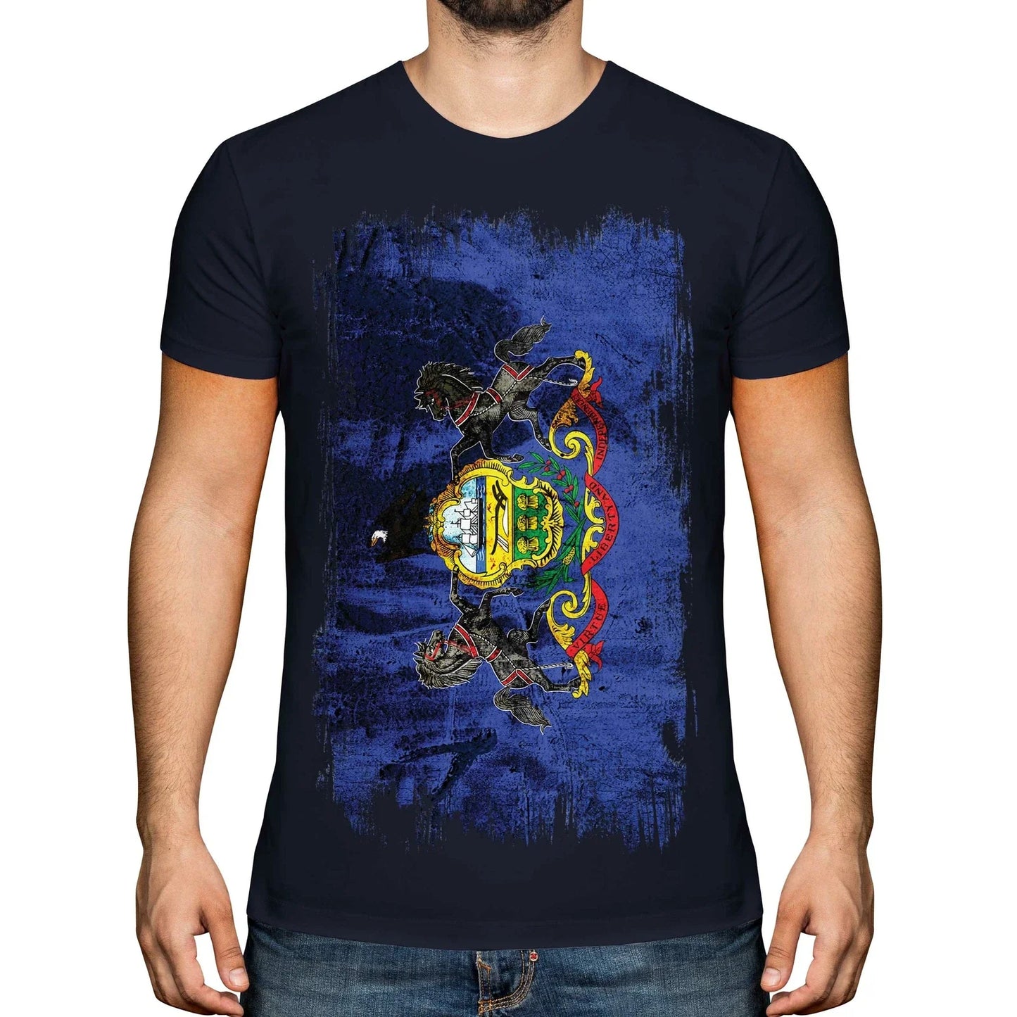 PENNSYLVANIA STATE GRUNGE FLAG MENS T-SHIRT TEE TOP PENNSYLVANIAN SHIRT GIFT Unisex T-shirt, Sweatshirt, Hoodie, Long Sleeve Tee - T-Shirt, Sweatshirt, Hoodie