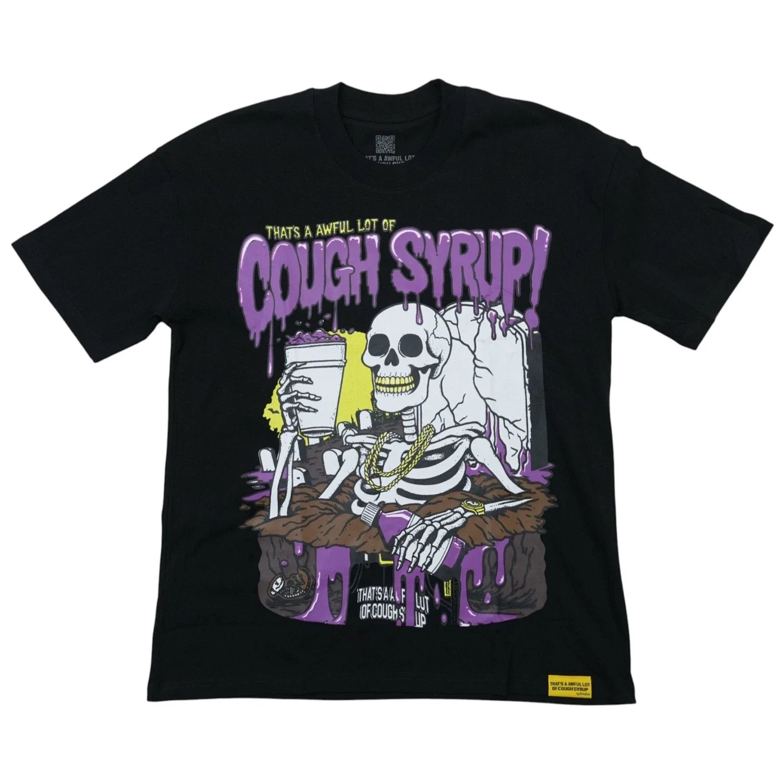 Thats An Awful Lot Of Cough Syrup Skeleton T-Shirt Black | ALOCS Unisex T-shirt, Sweatshirt, Hoodie, Long Sleeve Tee - T-Shirt, Sweatshirt, Hoodie