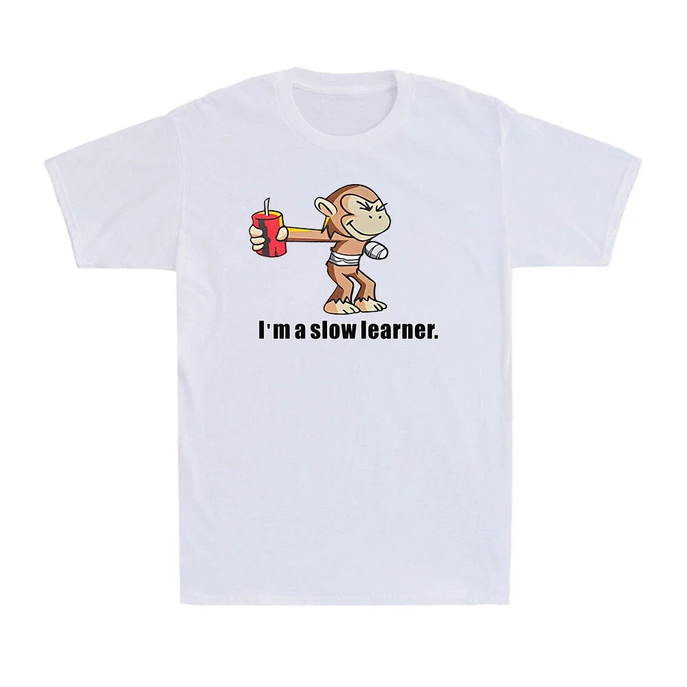 I'm A Slow Learner Injured Monkey Novelty Funny Gift Cartoon Men's T-Shirt Unisex T-shirt, Sweatshirt, Hoodie, Long Sleeve Tee - T-Shirt, Sweatshirt, Hoodie