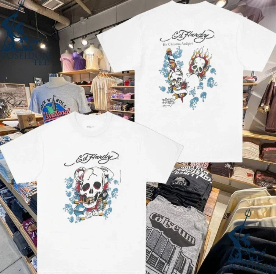 Vintage Sole Ed Hardy Y2k Christian Audigier Skull T-shirt Unisex T-shirt, Sweatshirt, Hoodie, Long Sleeve Tee - T-Shirt, Sweatshirt, Hoodie