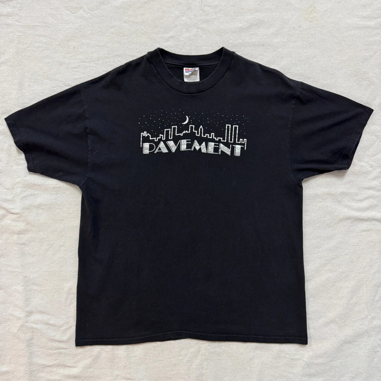 Vintage 90s Pavement Skyline Stephen Malkmus Sonic Youth T Shirt XL Black Band Unisex T-shirt, Sweatshirt, Hoodie, Long Sleeve Tee - T-Shirt, Sweatshirt, Hoodie