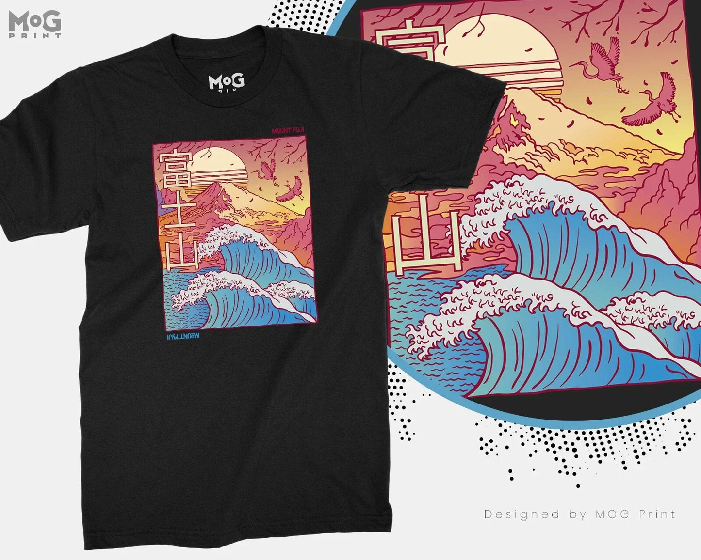 Mount Fuji Great Kanagawa Wave Japan Painting T-shirt Japanese Art - Unisex Tee Unisex T-shirt, Sweatshirt, Hoodie, Long Sleeve Tee - T-Shirt, Sweatshirt, Hoodie