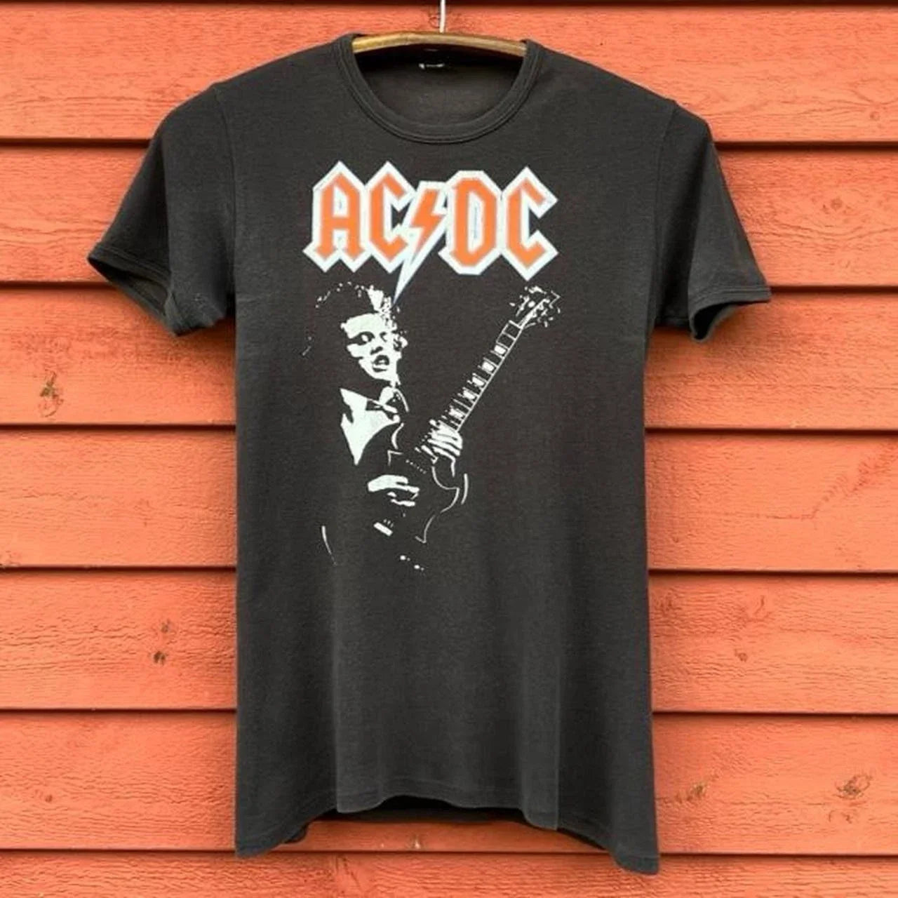 Vintage 80s AC/DC Angus Young Band T-Shirt Adult Size XS Unisex T-shirt, Sweatshirt, Hoodie, Long Sleeve Tee - T-Shirt, Sweatshirt, Hoodie