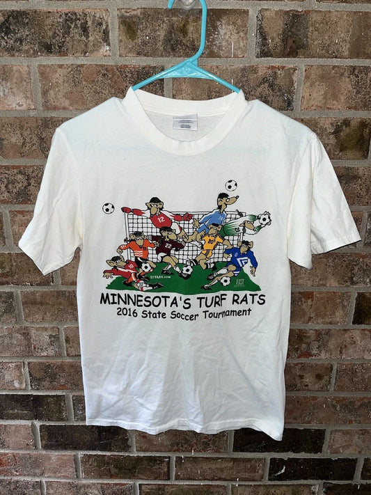 Adult Small 2016 Minnesota Soccer Cartoon Themed State Tournament T-Shirt Unisex T-shirt, Sweatshirt, Hoodie, Long Sleeve Tee - T-Shirt, Sweatshirt, Hoodie