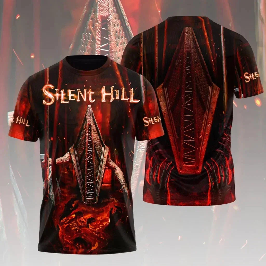 Silent Hill Pyramid Head Shirt 3D Optical Illusion Graphic Tee Horror Fan Merch Unisex T-shirt, Sweatshirt, Hoodie, Long Sleeve Tee - T-Shirt, Sweatshirt, Hoodie