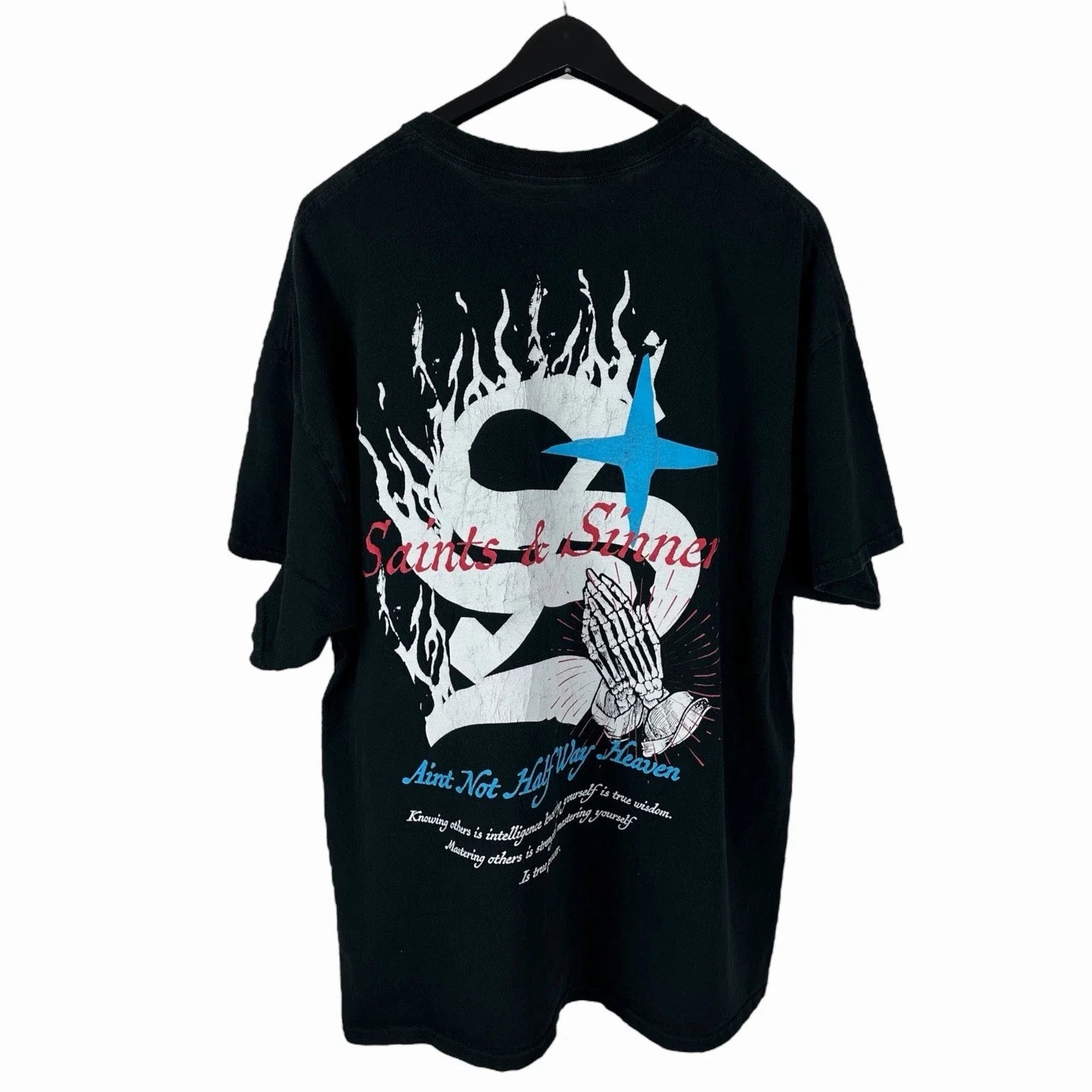 Mens Y2K Saints & Sinners Streetwear Double Sided Grunge Shirt Size 2XL Unisex T-shirt, Sweatshirt, Hoodie, Long Sleeve Tee - T-Shirt, Sweatshirt, Hoodie