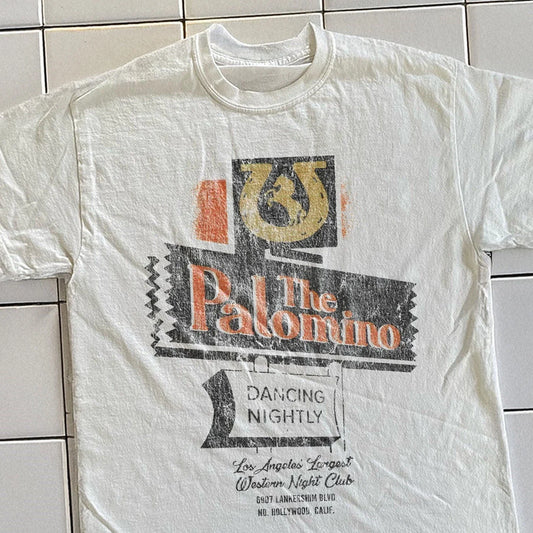 90s The Palomino Hollywood Washed White T-Shirt L Unisex T-shirt, Sweatshirt, Hoodie, Long Sleeve Tee - T-Shirt, Sweatshirt, Hoodie
