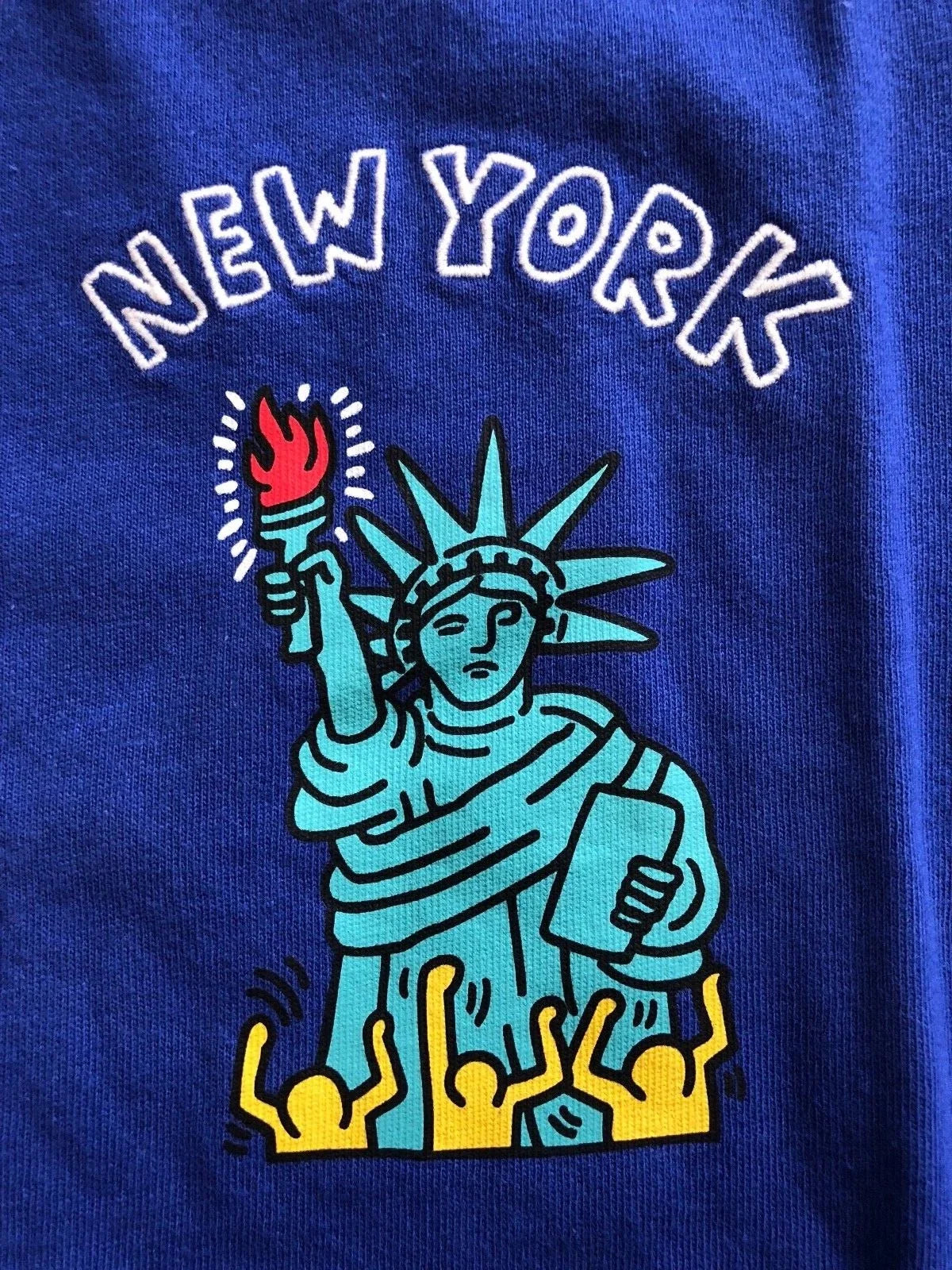 Keith Haring X UNIQLO SPRZ NY Graphic T-shirt Blue US size S-3XL MoMa New York Unisex T-shirt, Sweatshirt, Hoodie, Long Sleeve Tee - T-Shirt, Sweatshirt, Hoodie