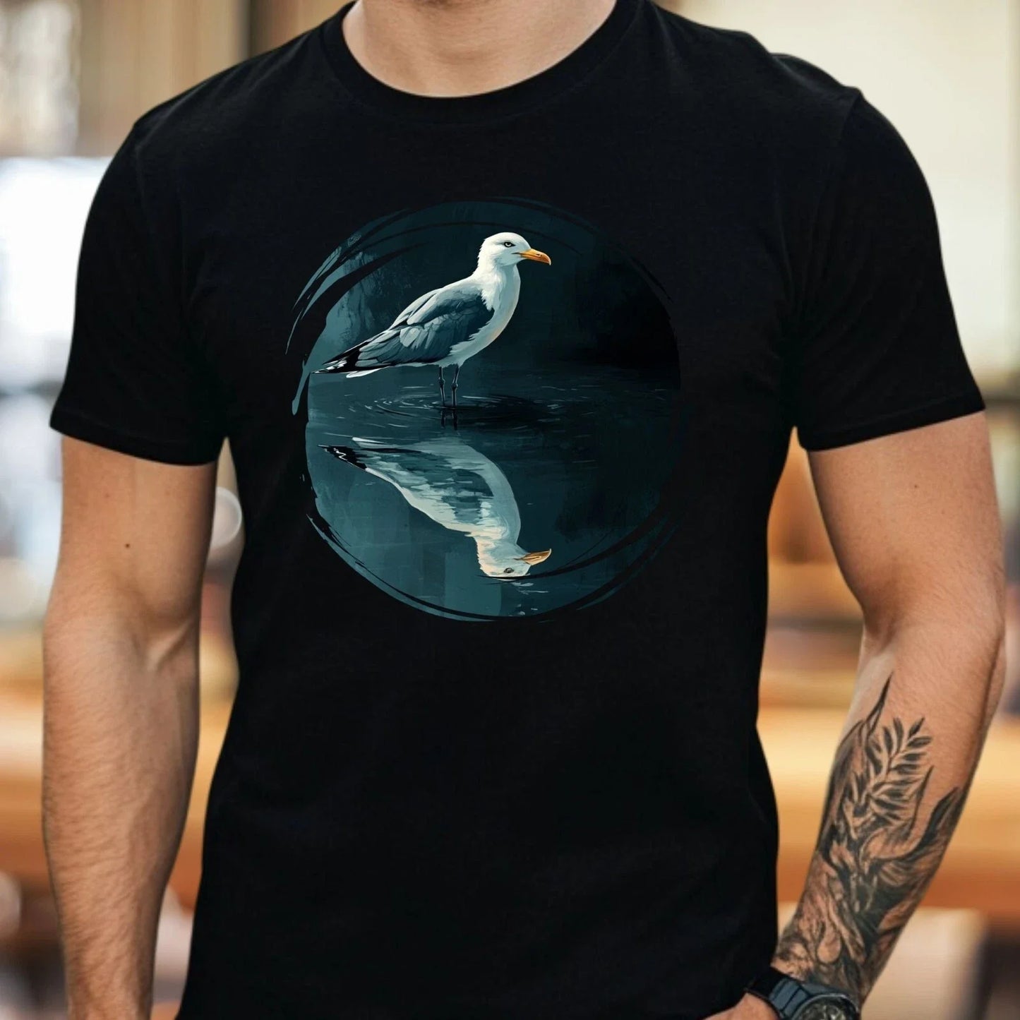 Mens Seagull Bird Print Cotton T-Shirt Size XS to 5XL Unisex T-shirt, Sweatshirt, Hoodie, Long Sleeve Tee - T-Shirt, Sweatshirt, Hoodie