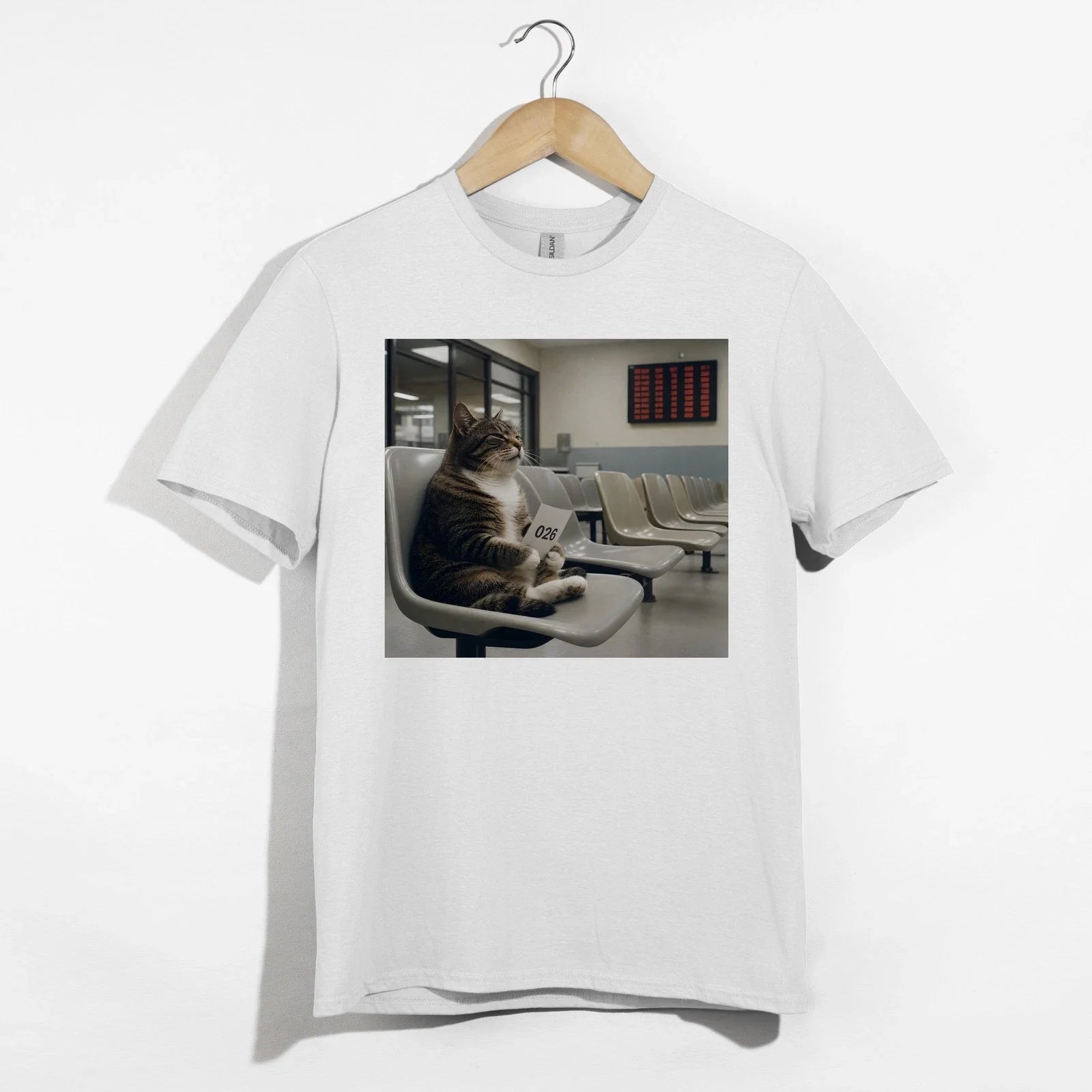 Funny Cat Waiting Room DMV Shirt, Patient Kitty Humor Tee, Quirky Pet Gift Unisex T-shirt, Sweatshirt, Hoodie, Long Sleeve Tee - T-Shirt, Sweatshirt, Hoodie