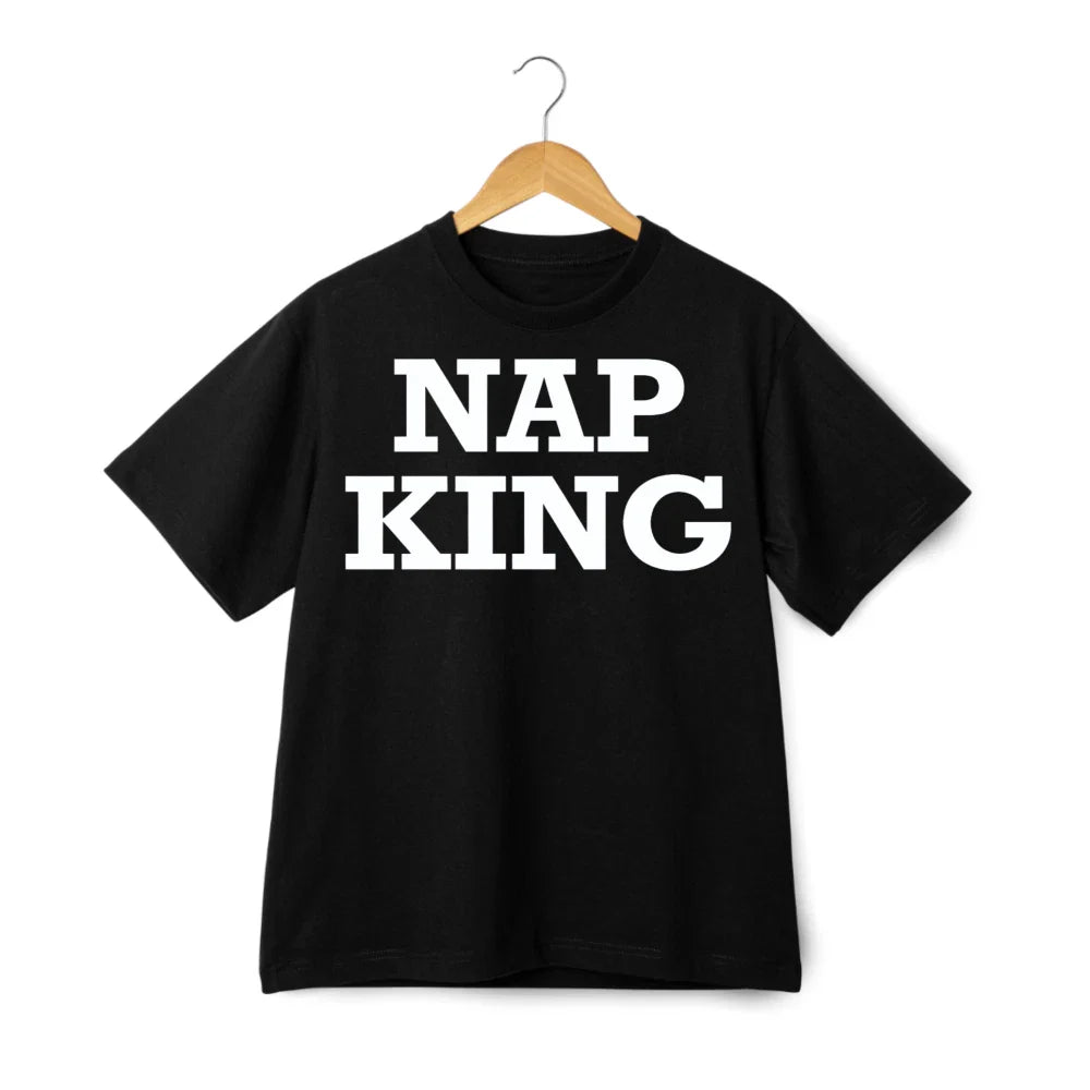 Nap King Sleepy Head Graphic Print T-Shirt Lazy Humor Casual Daily Tee Unisex T-shirt, Sweatshirt, Hoodie, Long Sleeve Tee - T-Shirt, Sweatshirt, Hoodie