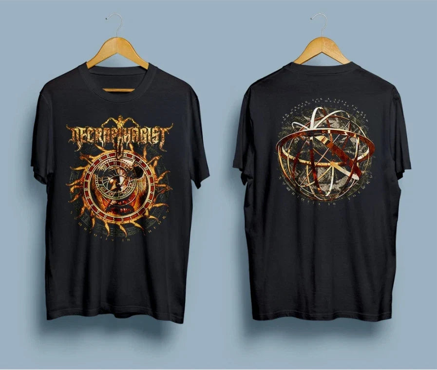 Collection Necrophagist Band Tour Heavy Cotton 2 Sides Black T Shirt Unisex T-shirt, Sweatshirt, Hoodie, Long Sleeve Tee - T-Shirt, Sweatshirt, Hoodie