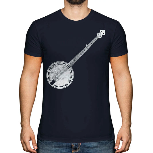 BANJO DISTRESSED PRINT MENS T-SHIRT VINTAGE STYLE TOP PLAYER MUSICIAN GIFT Unisex T-shirt, Sweatshirt, Hoodie, Long Sleeve Tee - T-Shirt, Sweatshirt, Hoodie