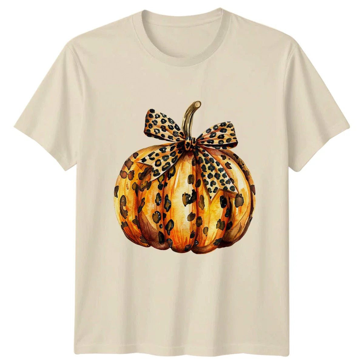 Leopard Print Pumpkin Womens T-Shirt Boho Fall Thanksgiving Gift For Her Unisex T-shirt, Sweatshirt, Hoodie, Long Sleeve Tee - T-Shirt, Sweatshirt, Hoodie