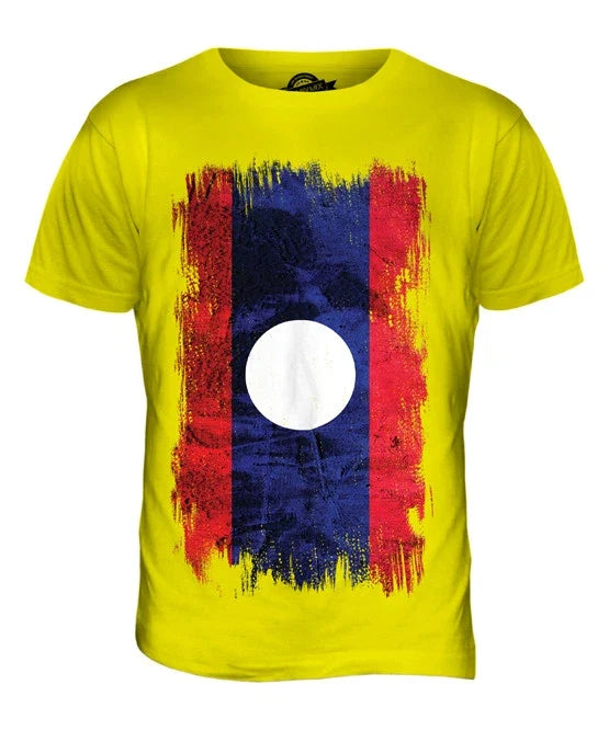 LAOS GRUNGE FLAG MENS T SHIRT TEE SHIRT XS S M L XL 2XL 3XL 4XL 5XL Unisex T-shirt, Sweatshirt, Hoodie, Long Sleeve Tee - T-Shirt, Sweatshirt, Hoodie