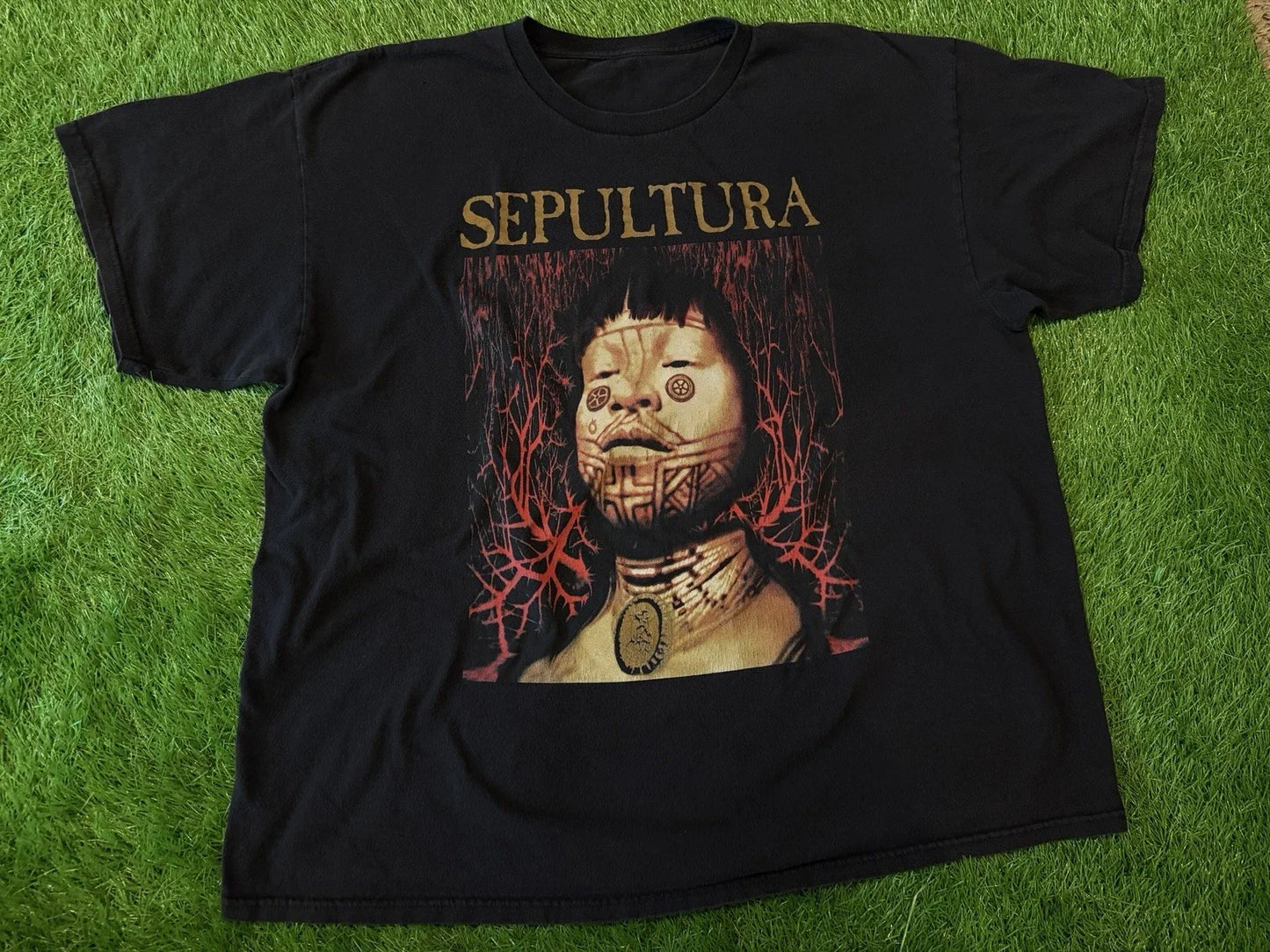Sepultura Roots Brazilian Metal Y2K T-Shirt Merch Band Tee - Size 3XL XXXL Unisex T-shirt, Sweatshirt, Hoodie, Long Sleeve Tee - T-Shirt, Sweatshirt, Hoodie