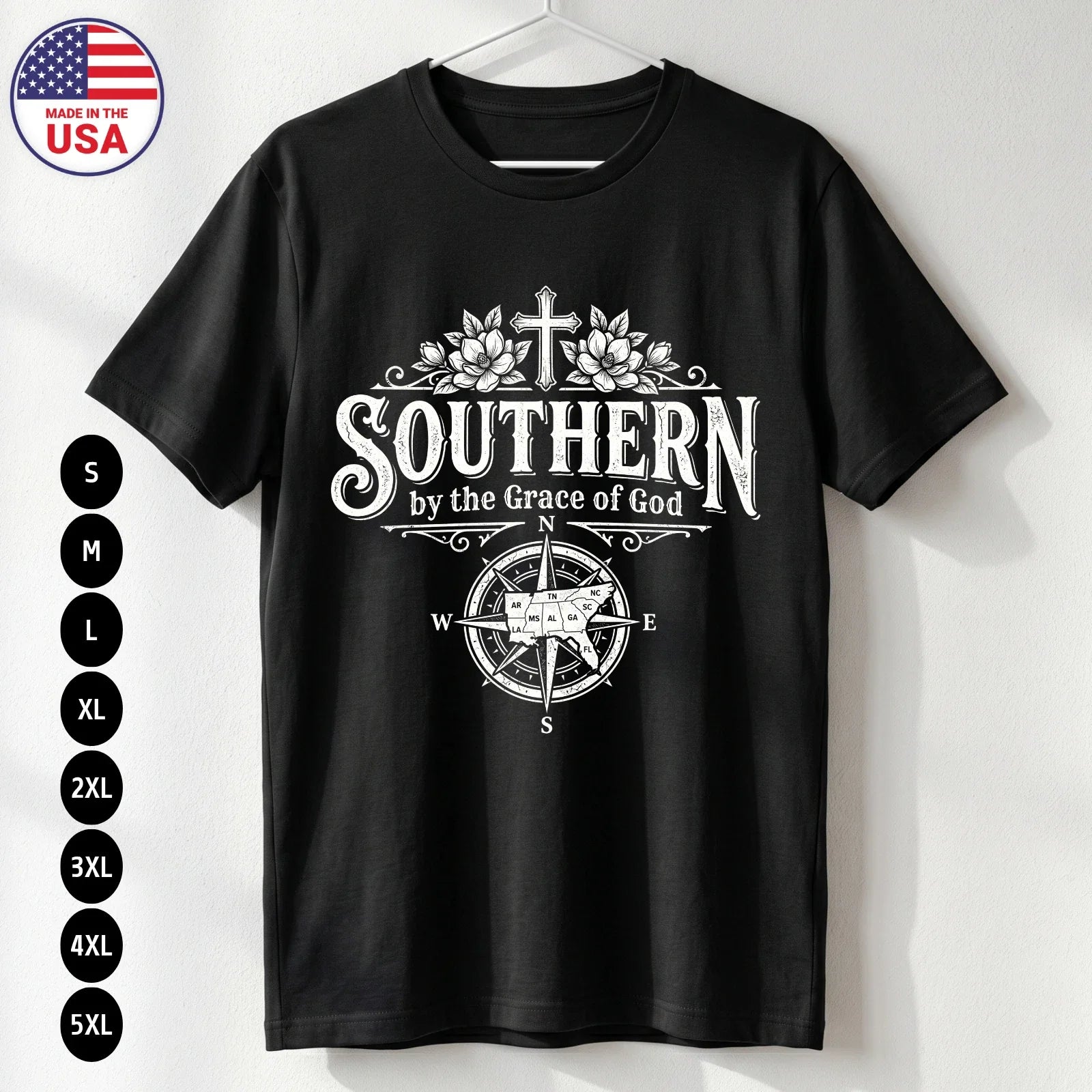 Southern by Grace of God T Shirt Southern Pride Gift Unisex S-5XL Unisex T-shirt, Sweatshirt, Hoodie, Long Sleeve Tee - T-Shirt, Sweatshirt, Hoodie