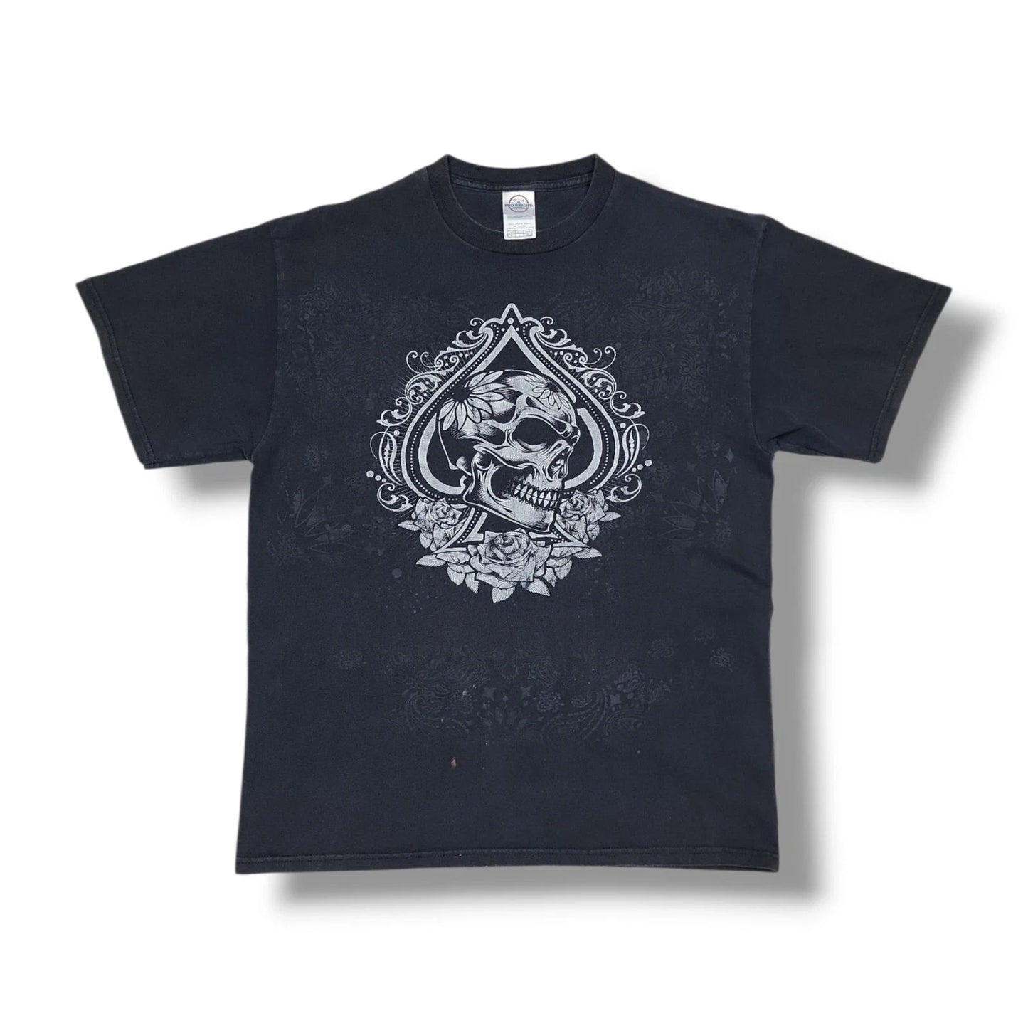 Vintage Skull Spade Graphic Print Black Delta Pro Y2K T-Shirt Men's Large Unisex T-shirt, Sweatshirt, Hoodie, Long Sleeve Tee - T-Shirt, Sweatshirt, Hoodie