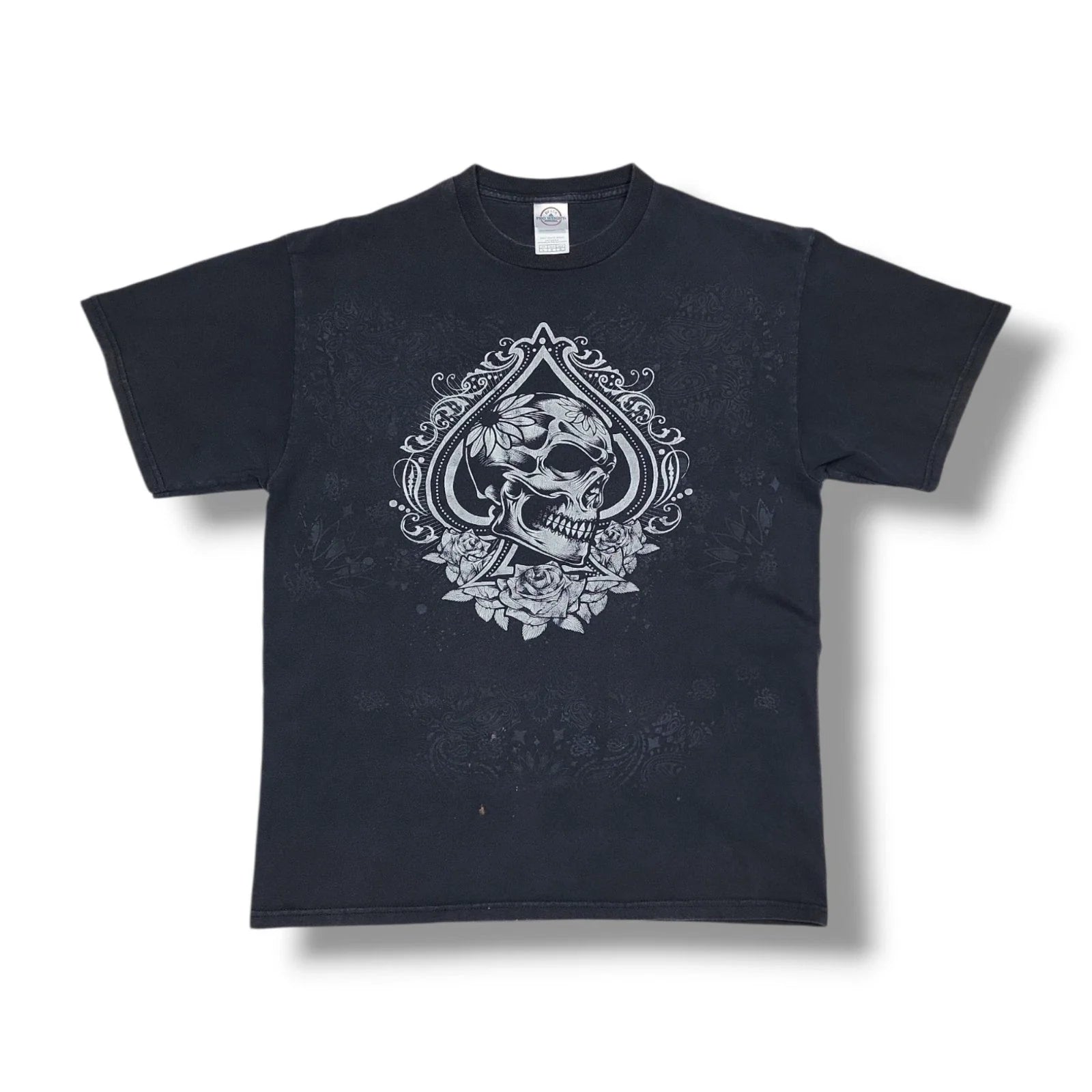 Vintage Skull Spade Graphic Print Black Delta Pro Y2K T-Shirt Men's Large Unisex T-shirt, Sweatshirt, Hoodie, Long Sleeve Tee - T-Shirt, Sweatshirt, Hoodie