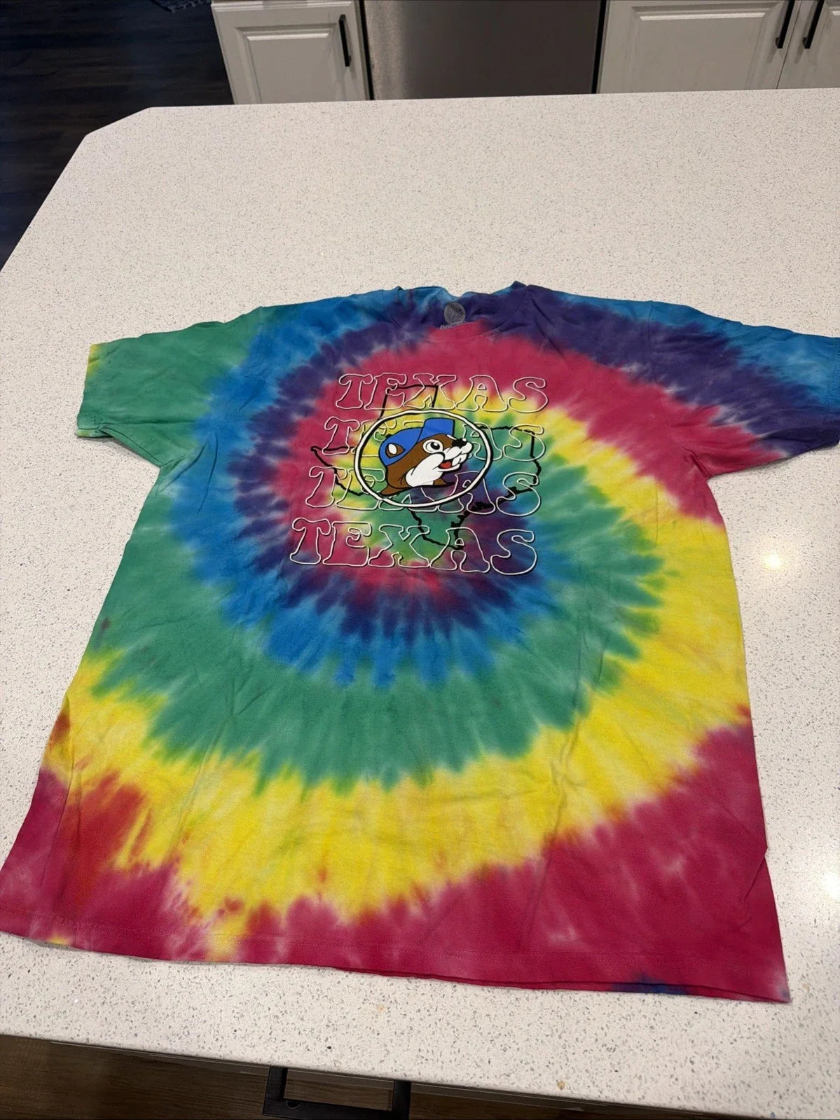 Buc-ees Texas Tie Dye T Shirt Mens Large Short Sleeve Graphic Tee Unisex T-shirt, Sweatshirt, Hoodie, Long Sleeve Tee - T-Shirt, Sweatshirt, Hoodie