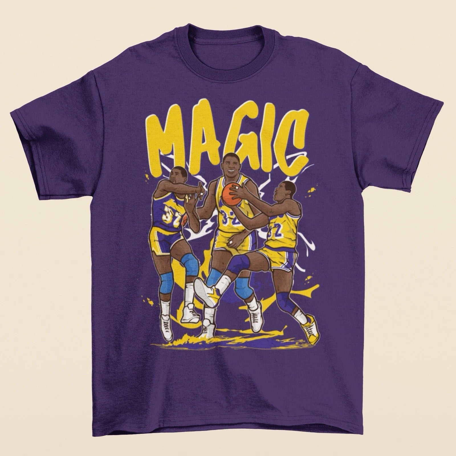 Magic Johnson Cartoon Style Los Angeles Basketball T-Shirt Unisex T-shirt, Sweatshirt, Hoodie, Long Sleeve Tee - T-Shirt, Sweatshirt, Hoodie