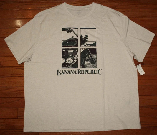 BANANA REPUBLIC Men MOTORCYCLE LOGO Graphic Tee PREMIUM WASH T-Shirt Size XL *1C Unisex T-shirt, Sweatshirt, Hoodie, Long Sleeve Tee - T-Shirt, Sweatshirt, Hoodie