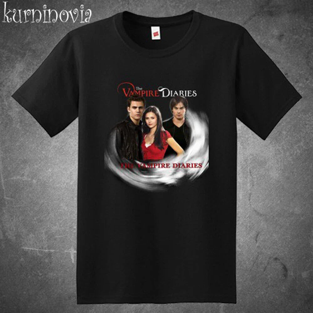 Vampire Diaries TV Series Men's Black Size S to 5XL Unisex T-shirt, Sweatshirt, Hoodie, Long Sleeve Tee - T-Shirt, Sweatshirt, Hoodie
