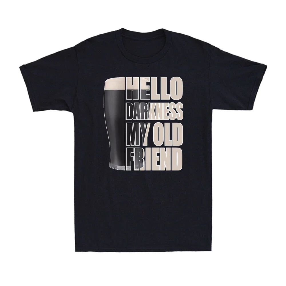 Hello Darkness My Old Friend Stout Beer Funny Dark - Adult & Kids T-Shirts, Sweatshirts & Hoodies apparel design preview 1