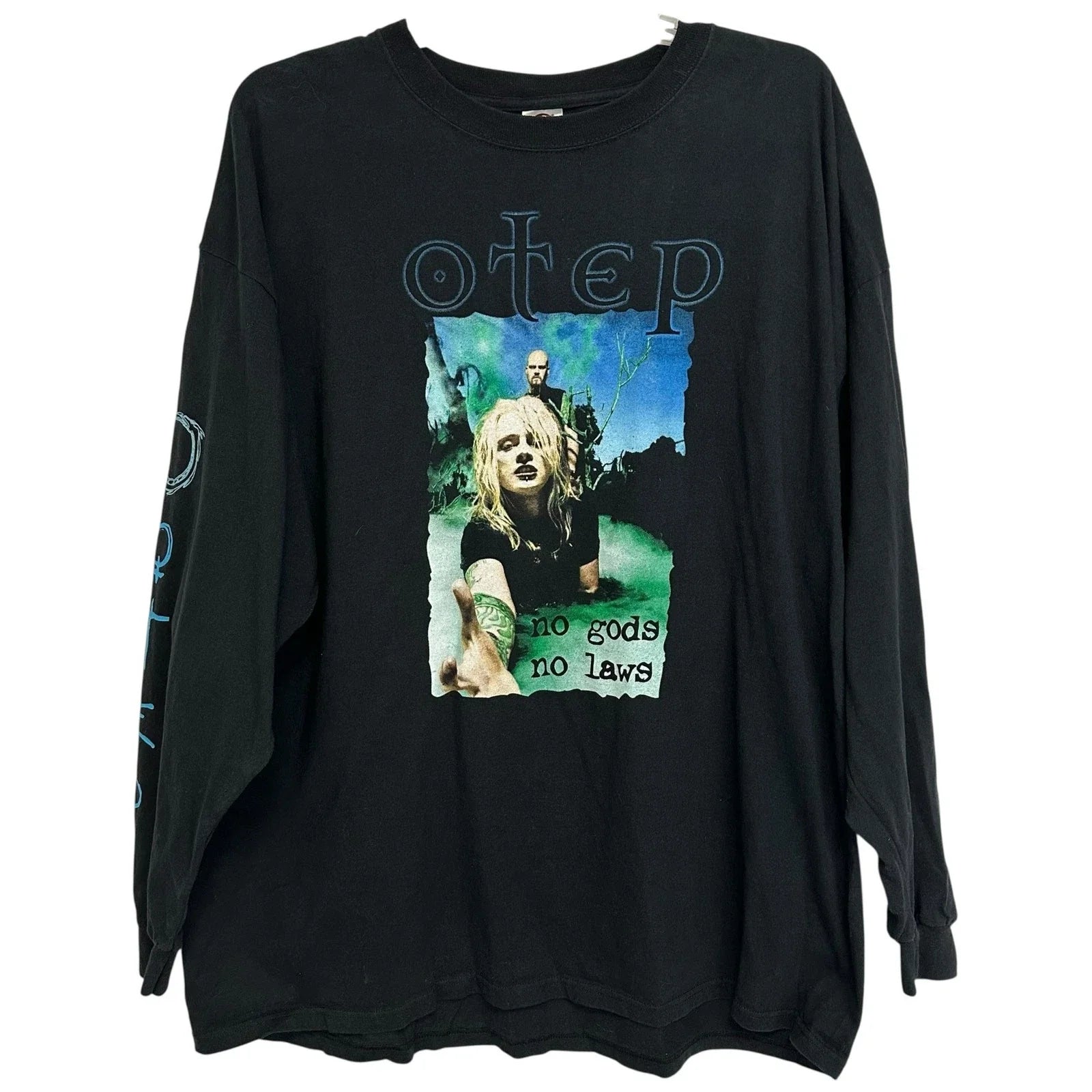 Vintage Y2K Otep No Gods No Laws Shirt Black Long Sleeve Band Tee Men's Size 3XL Unisex T-shirt, Sweatshirt, Hoodie, Long Sleeve Tee - T-Shirt, Sweatshirt, Hoodie