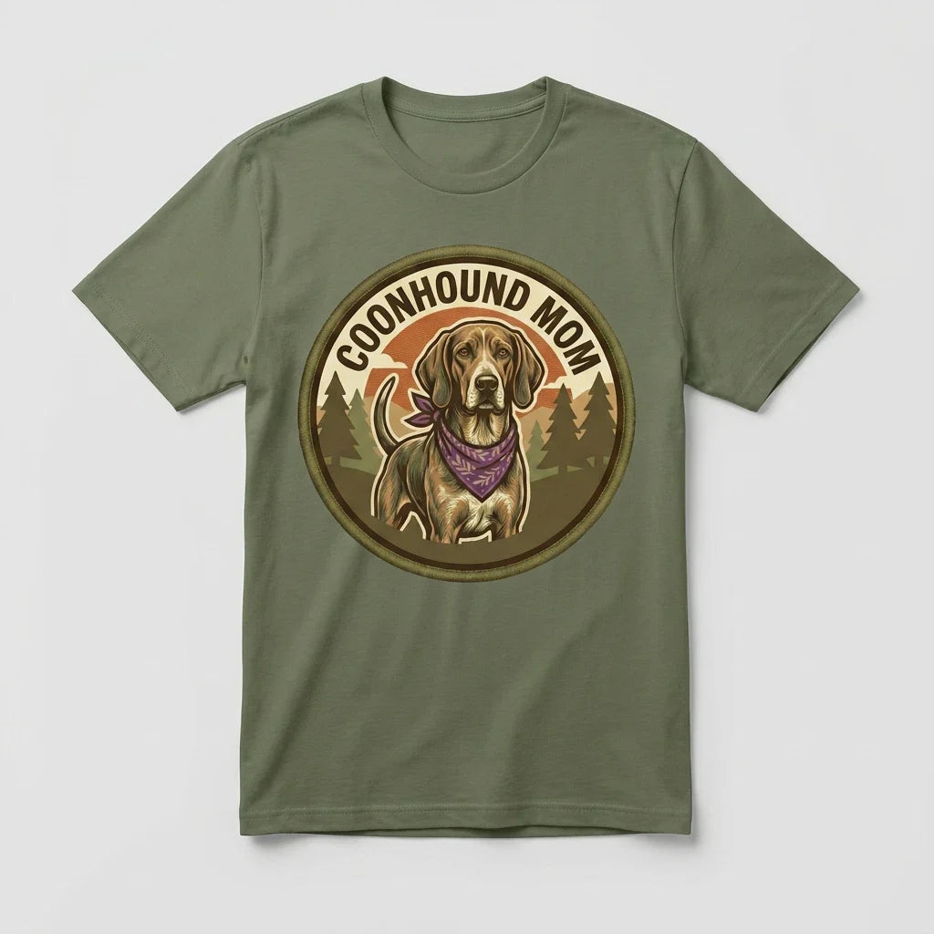Coonhound Mom T-Shirt Hound Dog Gift Women Graphic Tee Mothers Day Vintage Cute Unisex T-shirt, Sweatshirt, Hoodie, Long Sleeve Tee - T-Shirt, Sweatshirt, Hoodie
