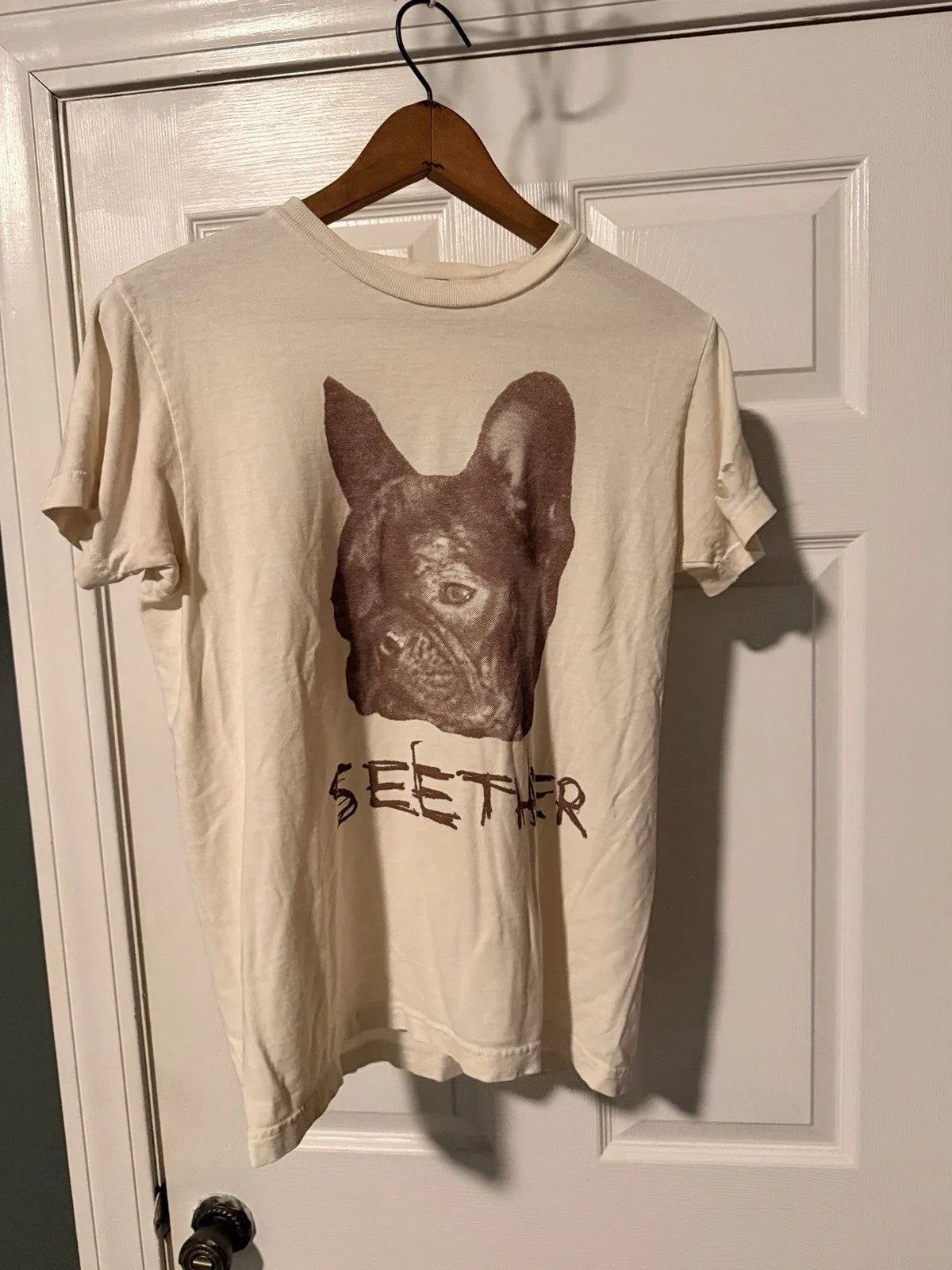 Vintage Seether 2002 2013 Dog Band Music T Shirt White Grunge Metal S Unisex T-shirt, Sweatshirt, Hoodie, Long Sleeve Tee - T-Shirt, Sweatshirt, Hoodie