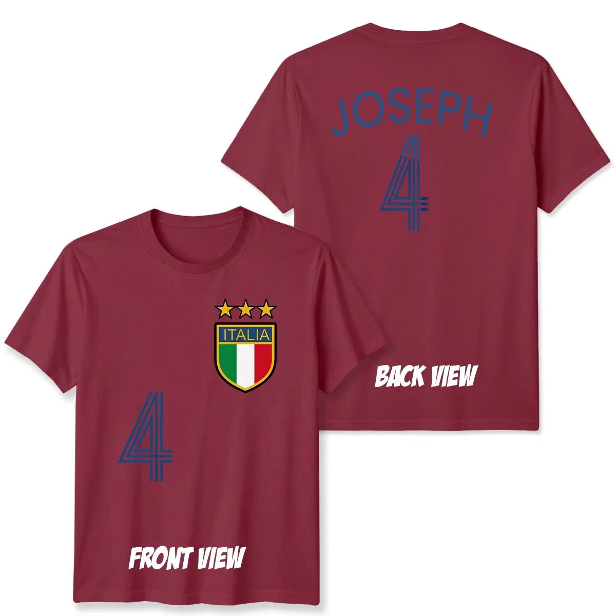 Italy Personalized Custom Name And Number Football Unisex T Shirt Game Day Gift Unisex T-shirt, Sweatshirt, Hoodie, Long Sleeve Tee - T-Shirt, Sweatshirt, Hoodie
