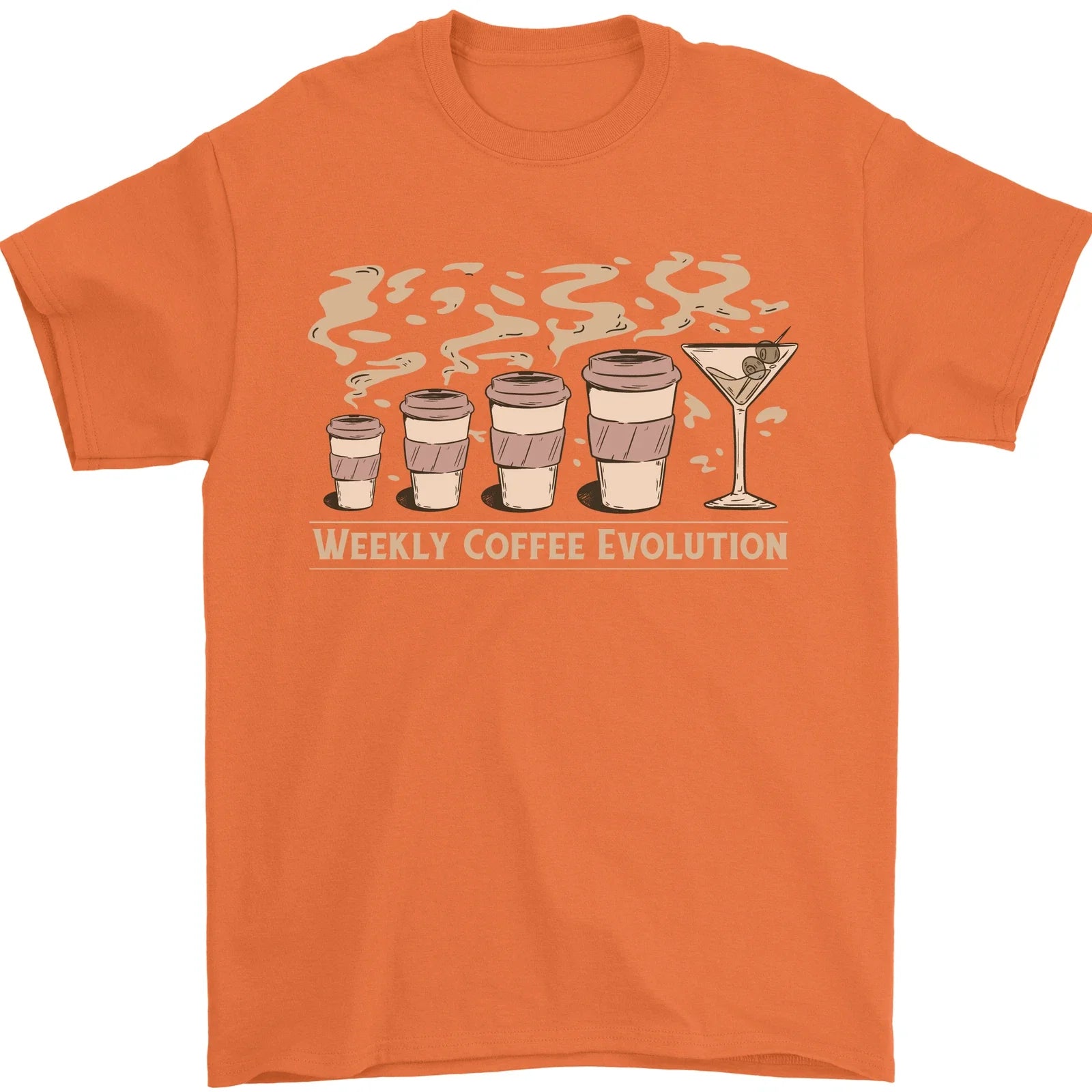 Weekly Coffee To Alcohol Evolution Wine Mens T-Shirt 100% Cotton Unisex T-shirt, Sweatshirt, Hoodie, Long Sleeve Tee - T-Shirt, Sweatshirt, Hoodie